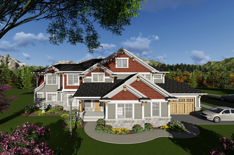 Dream House Plan - Craftsman Exterior - Front Elevation Plan #70-1291