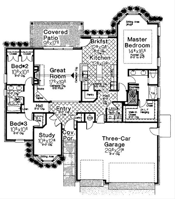 House Plan Design - European Floor Plan - Main Floor Plan #310-682