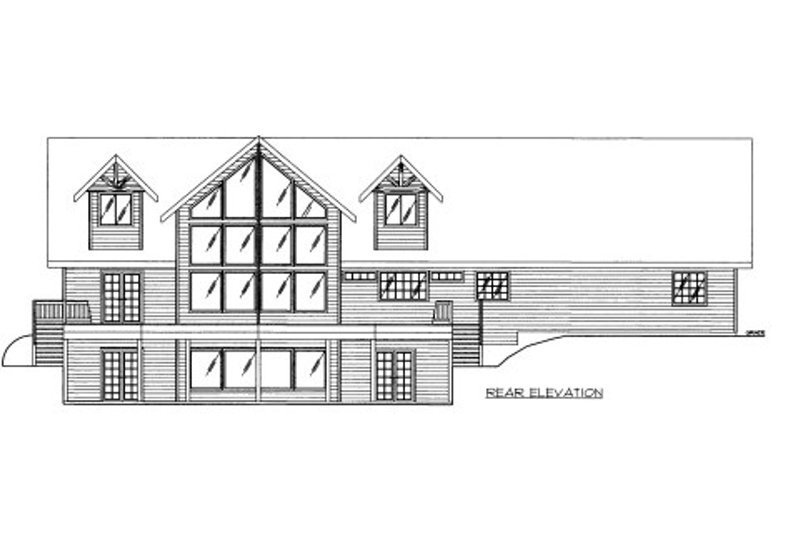 House Design - Exterior - Rear Elevation for Bungalow House Plan #117-705 - 3 bed, 2.5 bath