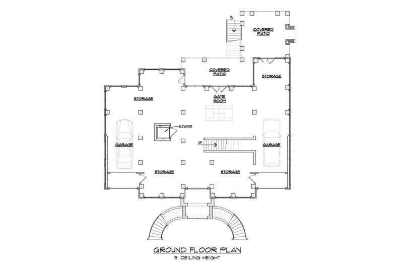 House Blueprint - Floor Plan - Lower Floor for Classical House Plan #1054-52 - 4 bed, 4.5 bath
