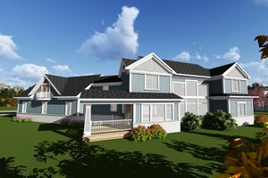 Exterior - Rear Elevation for Craftsman House Plan #70-1288 - 4 bed, 4.5 bath