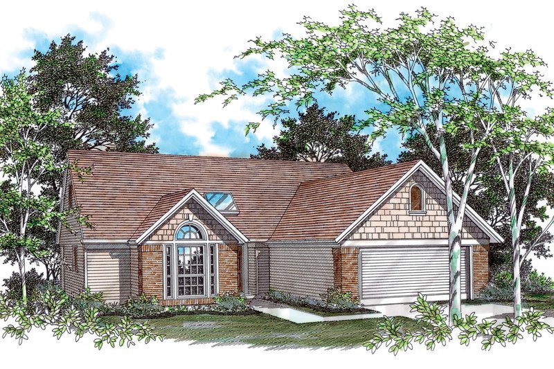 Architectural House Design - Ranch Exterior - Front Elevation Plan #48-581