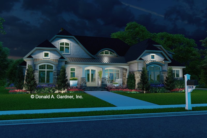 House Plan Design - Exterior - Front Elevation 3 for European House Plan #929-1157 - 4 bed, 3.5 bath