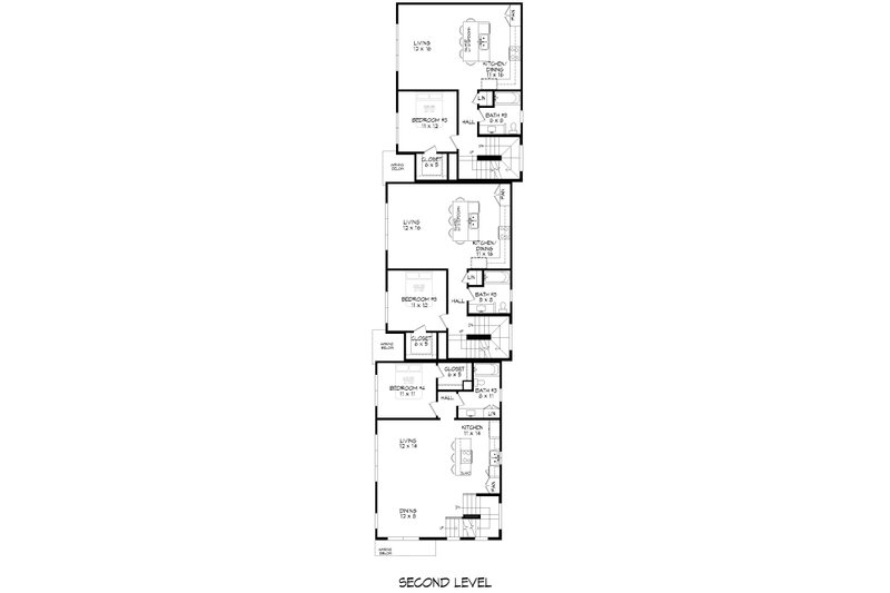 Home Plan - Floor Plan - Upper Floor for Contemporary House Plan #932-645 - 10 bed, 9 bath