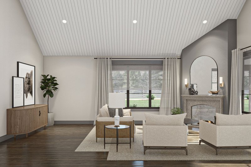 Architectural House Design - Interior - Family Room for Barndominium House Plan #455-531 - 3 bed, 2 bath