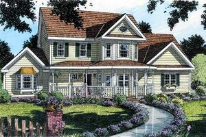 Country Exterior - Front Elevation Plan #312-573