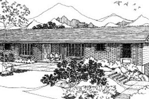 Ranch Exterior - Front Elevation Plan #303-159