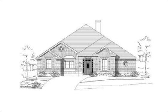 Exterior - Front Elevation for Traditional House Plan #411-227 - 3 bed, 2 bath