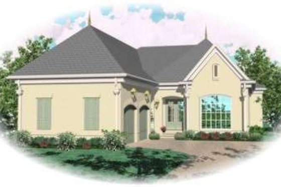 Exterior - Front Elevation for European House Plan #81-1335 - 3 bed, 3 bath