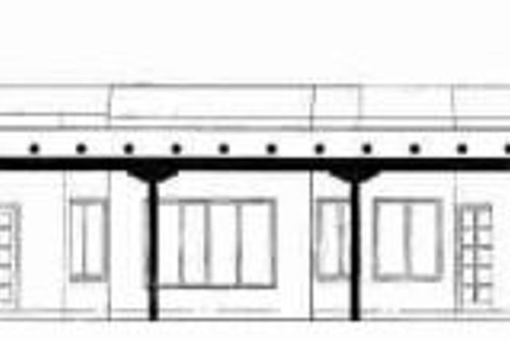 Exterior - Rear Elevation for Adobe / Southwestern House Plan #72-332 - 4 bed, 3 bath