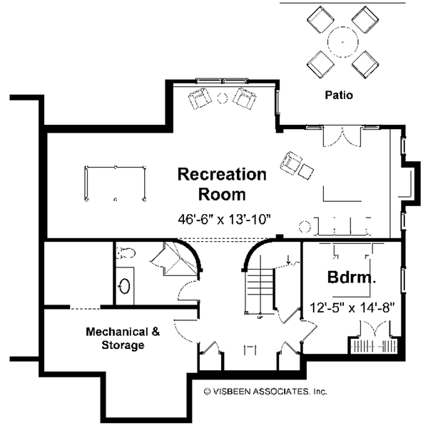 House Plan Design - Floor Plan - Lower Floor for Farmhouse House Plan #928-458 - 4 bed, 3.5 bath
