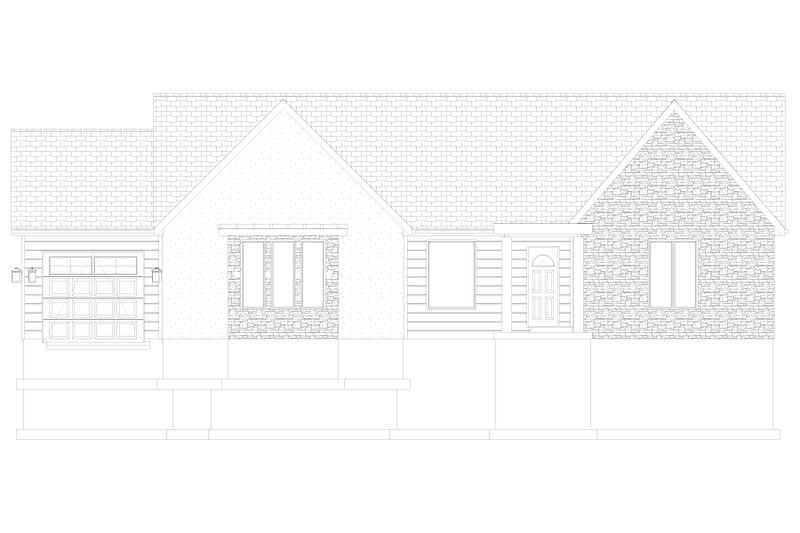 House Blueprint - Exterior - Front Elevation 6 for European House Plan #1060-443 - 3 bed, 2 bath