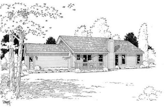 Exterior - Rear Elevation for Ranch House Plan #312-282 - 3 bed, 2 bath