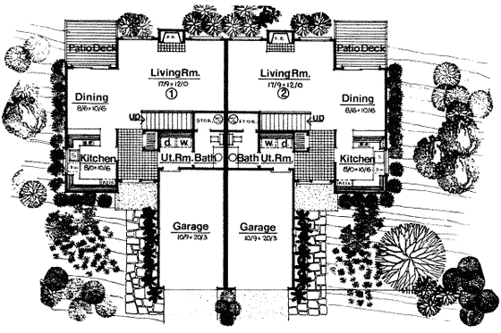 Floor Plan - Main Floor for Modern House Plan #303-218 - 2 bed, 1.5 bath