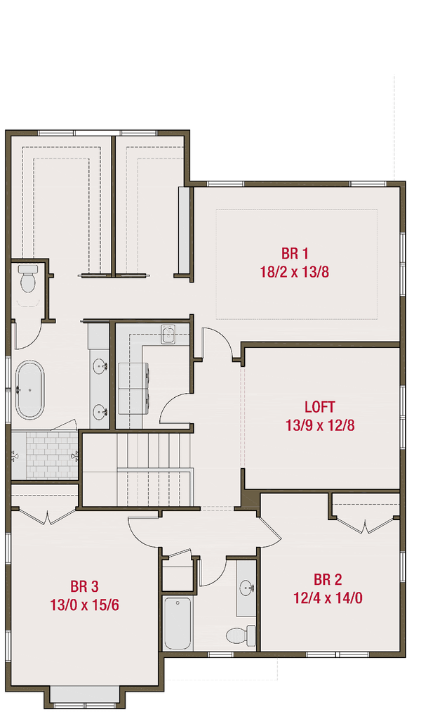 House Blueprint - Tudor Floor Plan - Upper Floor Plan #461-120