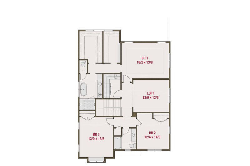 House Plan Design - Floor Plan - Upper Floor for Tudor House Plan #461-120 - 4 bed, 3.5 bath