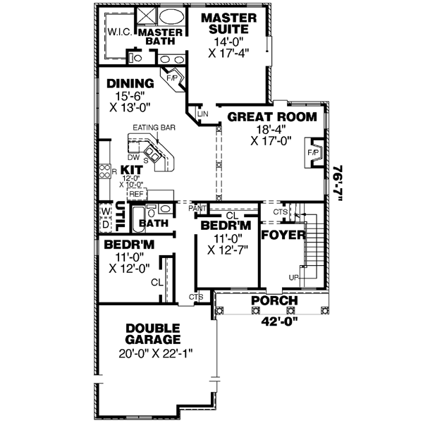 House Plan Design - European Floor Plan - Main Floor Plan #34-192