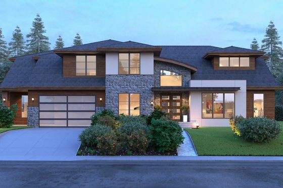 House Plan Design - Exterior - Front Elevation for Modern House Plan #1066-53 - 4 bed, 3.5 bath