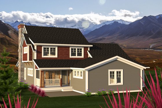 Exterior - Rear Elevation for Traditional House Plan #70-1200 - 4 bed, 2.5 bath