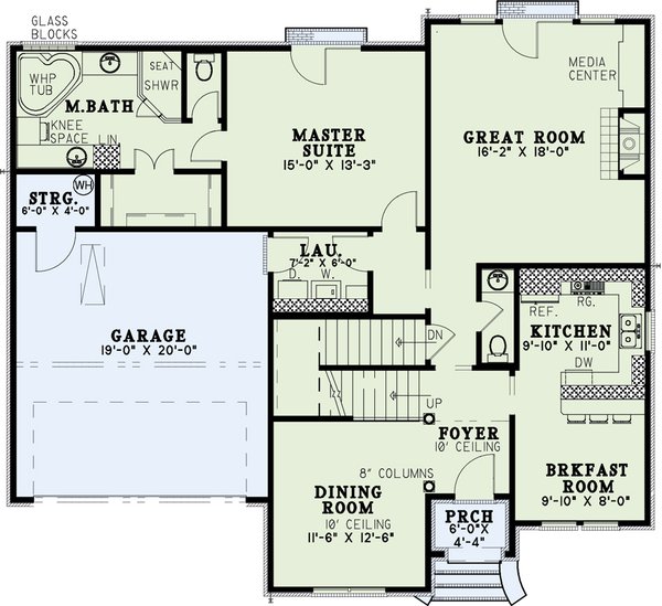 House Blueprint - European Floor Plan - Main Floor Plan #17-2194