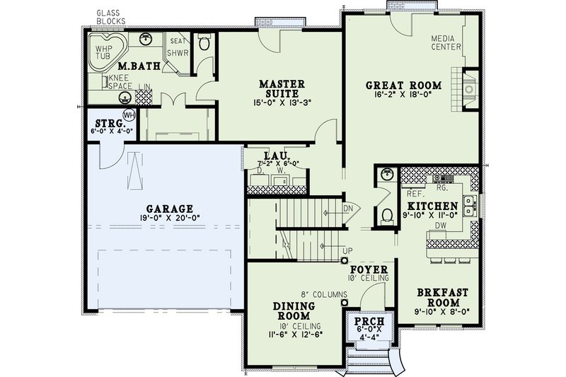 Dream House Plan - Floor Plan - Main Floor for European House Plan #17-2194 - 3 bed, 2.5 bath