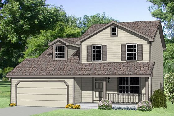 Exterior - Front Elevation for Farmhouse House Plan #116-189 - 4 bed, 2.5 bath