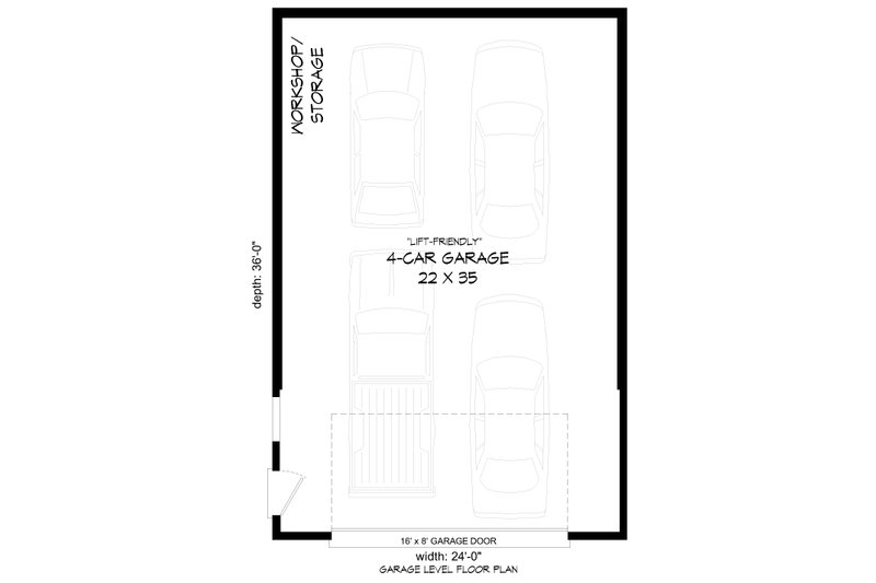 House Design - Floor Plan - Main Floor for Craftsman House Plan #932-1255, 0 bath