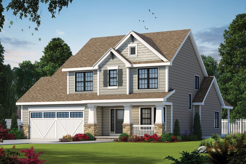 Dream House Plan - Exterior - Front Elevation 3 for Craftsman House Plan #20-2420 - 3 bed, 2.5 bath
