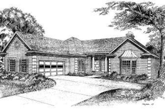 Exterior - Front Elevation for Traditional House Plan #322-113 - 3 bed, 2 bath