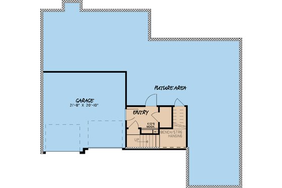 Floor Plan - Lower Floor for Traditional House Plan #923-26 - 3 bed, 2 bath