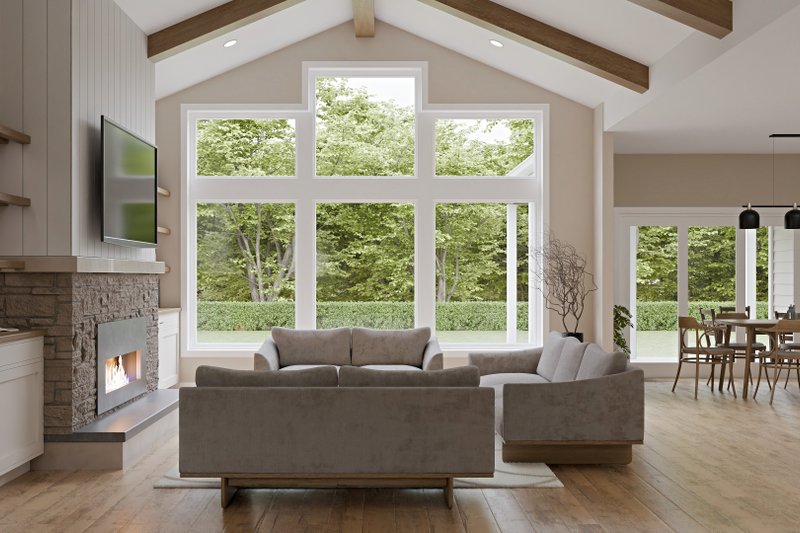 Dream House Plan - Interior - Family Room for Craftsman House Plan #1089-53 - 3 bed, 2 bath