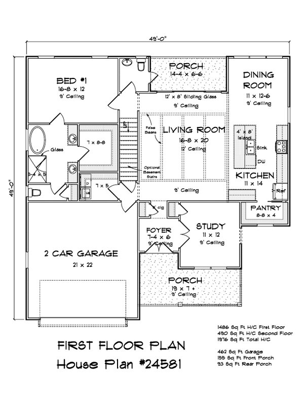 House Blueprint - Farmhouse Floor Plan - Main Floor Plan #513-2374
