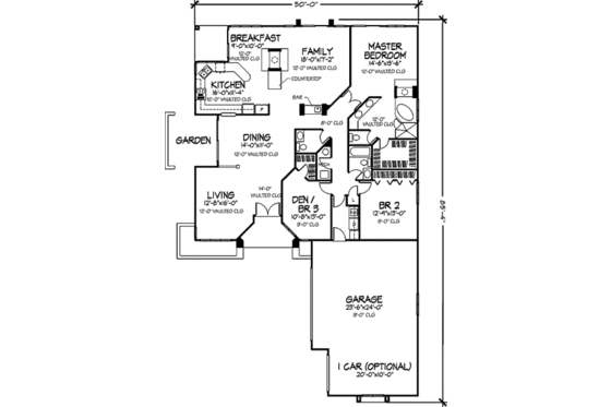 Floor Plan - Main Floor for European House Plan #320-377 - 2 bed, 2.5 bath