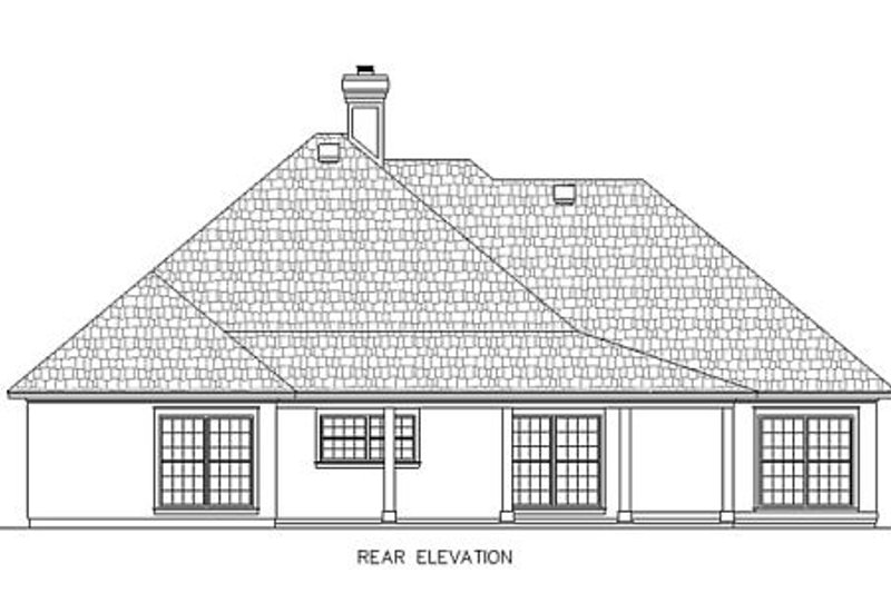Dream House Plan - Exterior - Rear Elevation for European House Plan #45-337 - 4 bed, 2 bath