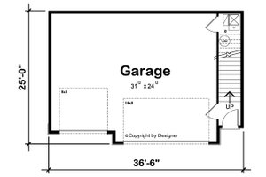 Floor Plan - Main Floor for Modern House Plan #20-2568 - 1 bed, 1 bath