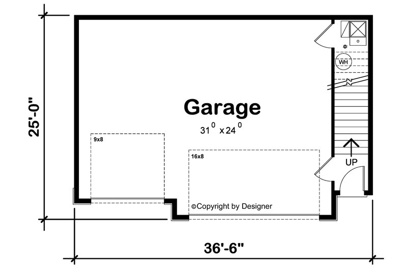 House Blueprint - Floor Plan - Main Floor for Modern House Plan #20-2568 - 1 bed, 1 bath