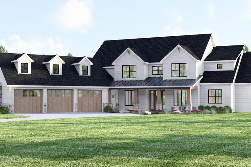 House Blueprint - Farmhouse Exterior - Front Elevation Plan #1064-413