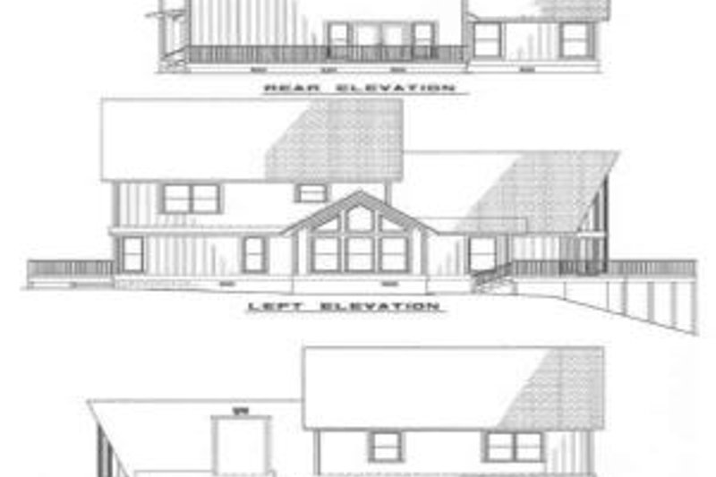 House Blueprint - Exterior - Rear Elevation 1 for Cabin House Plan #17-248 - 3 bed, 2.5 bath