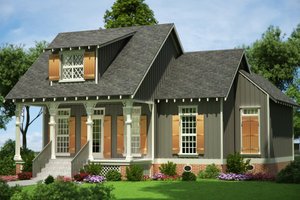 Cottage Exterior - Front Elevation Plan #45-585