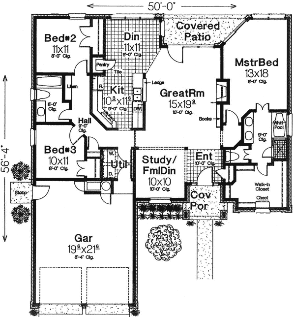 House Plan Design - Colonial Floor Plan - Main Floor Plan #310-770