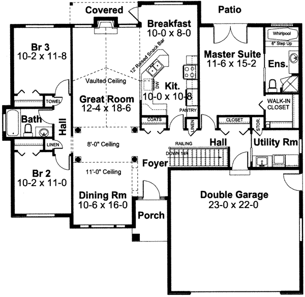 House Design - Floor Plan - Main Floor Plan #126-129