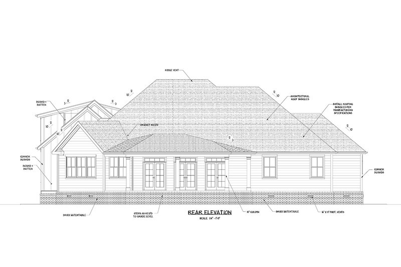 Dream House Plan - Exterior - Rear Elevation for Farmhouse House Plan #1071-7 - 4 bed, 3.5 bath