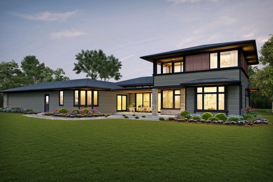 Exterior - Rear Elevation for Contemporary House Plan #48-1004 - 4 bed, 4 bath