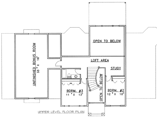 Traditional Floor Plan - Upper Floor Plan #117-470