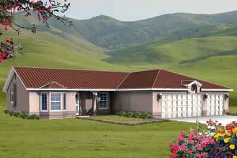 Architectural House Design - Adobe / Southwestern Exterior - Front Elevation Plan #1-280