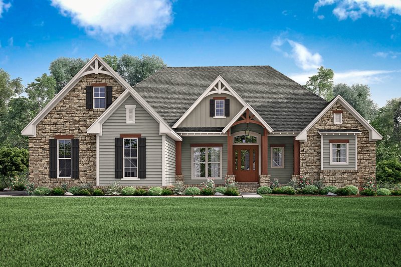 Architectural House Design - Craftsman Exterior - Front Elevation Plan #430-148