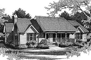 Country Exterior - Front Elevation Plan #14-135