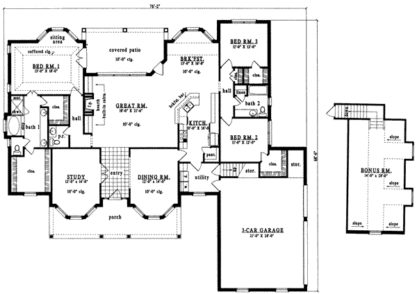 Farmhouse Floor Plan - Main Floor Plan #42-269