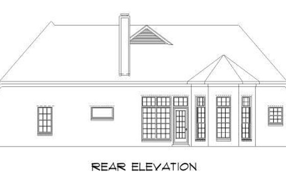 Exterior - Rear Elevation for Traditional House Plan #424-90 - 3 bed, 2 bath