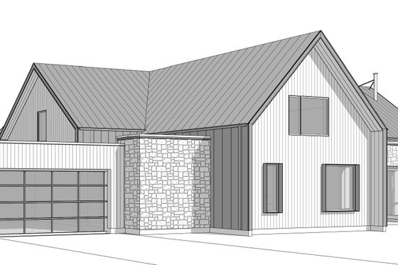 Exterior - Front Elevation 4 for Contemporary House Plan #1114-90 - 4 bed, 2.5 bath